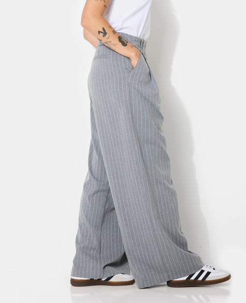 Pantalon large et droit avec fines rayures - PIMKIE - 2