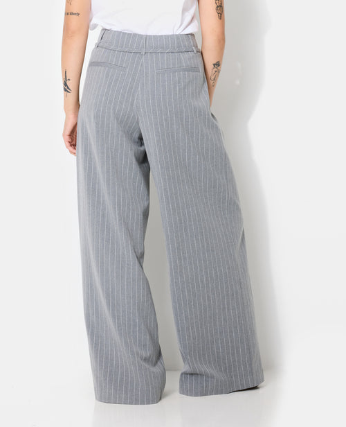 Pantalon large et droit avec fines rayures - PIMKIE - 6