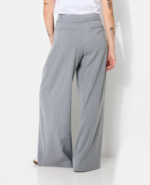 Pantalon large et droit avec fines rayures - PIMKIE - 7