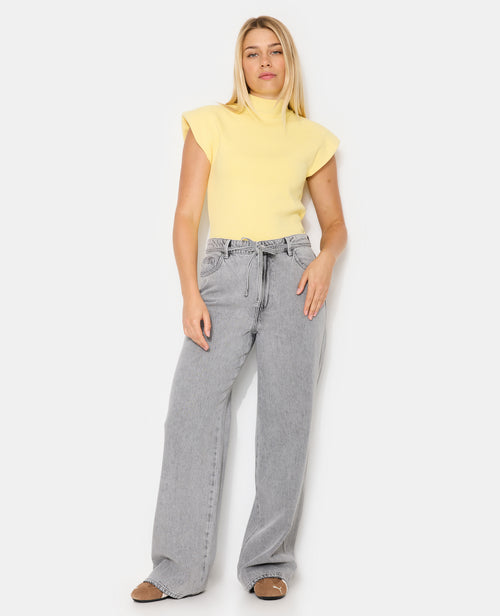 Jean baggy taille basse avec ceinture à nouer - PIMKIE - 1