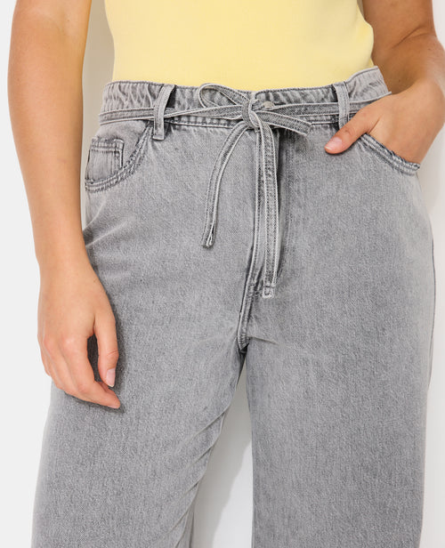 Jean baggy taille basse avec ceinture à nouer - PIMKIE - 3