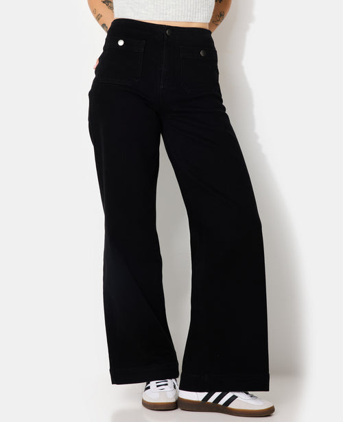 Jean wide taille haute avec poches devant - PIMKIE - 5