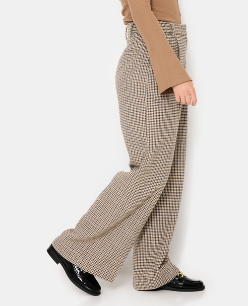 Pantalon large en tissu chaud motif pied-de-poule - PIMKIE - 2