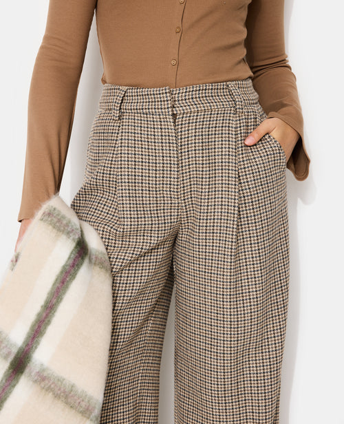 Pantalon large en tissu chaud motif pied-de-poule - PIMKIE - 3