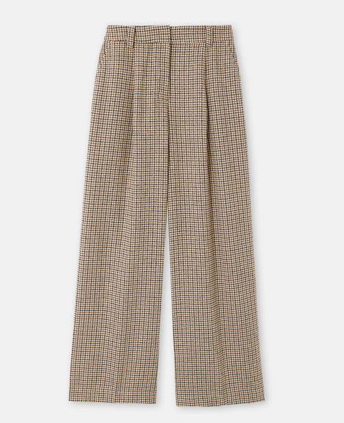 Pantalon large en tissu chaud motif pied-de-poule - PIMKIE - 4