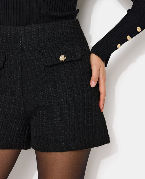 Short en tweed avec boutons écussons - PIMKIE - 3