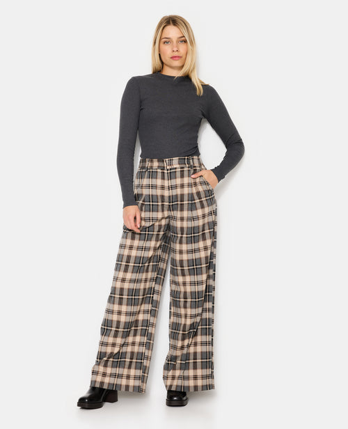 Pantalon large motif carreaux - PIMKIE - 1