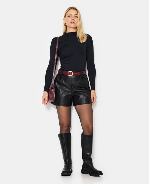 Short taille haute en simili cuir - PIMKIE - 1