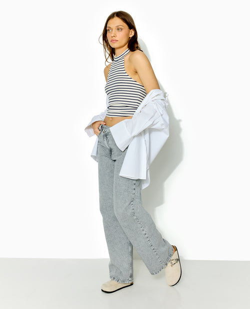 Jean wide taille croisée - PIMKIE - 1