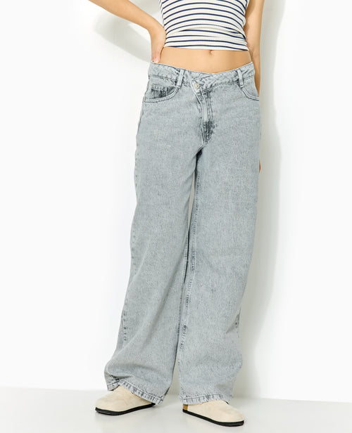 Jean wide taille croisée - PIMKIE - 8