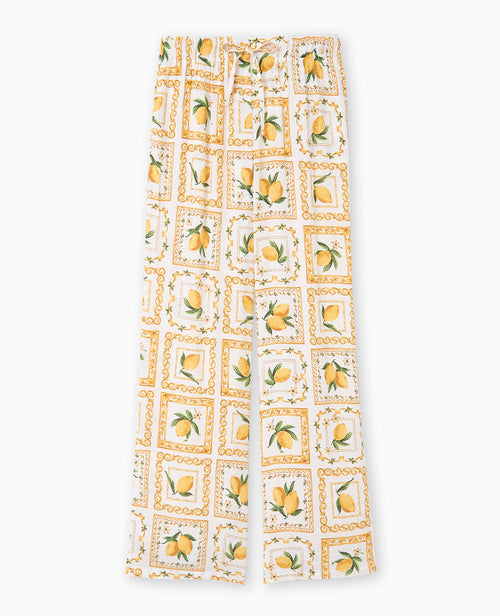 Pantalon taille coulissée motif citrons - PIMKIE - 4
