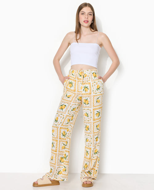 Pantalon taille coulissée motif citrons - PIMKIE - 7