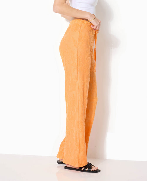 Pantalon ample en éponge jacquard motif fleurs - PIMKIE - 3