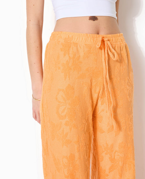 Pantalon ample en éponge jacquard motif fleurs - PIMKIE - 7