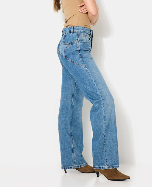 Jean straight taille medium avec étoiles dos - PIMKIE - 3