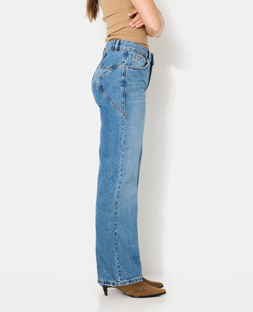 Jean straight taille medium avec étoiles dos - PIMKIE - 7