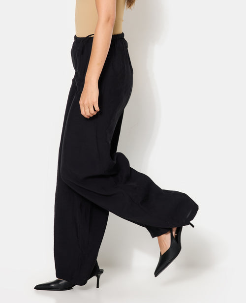 Pantalon palazzo en tissu effet peau de pêche - PIMKIE - 2