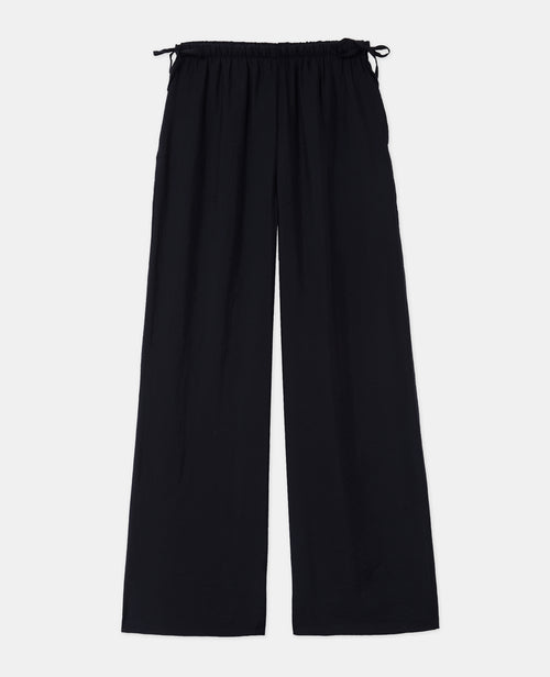 Pantalon palazzo en tissu effet peau de pêche - PIMKIE - 4