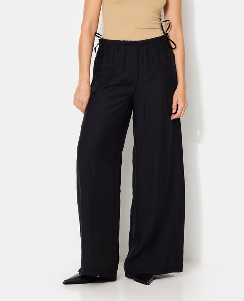 Pantalon palazzo en tissu effet peau de pêche - PIMKIE - 5