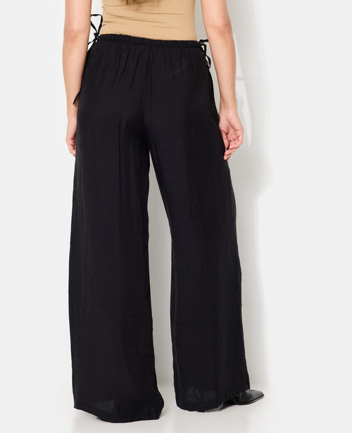 Pantalon palazzo en tissu effet peau de pêche - PIMKIE - 6