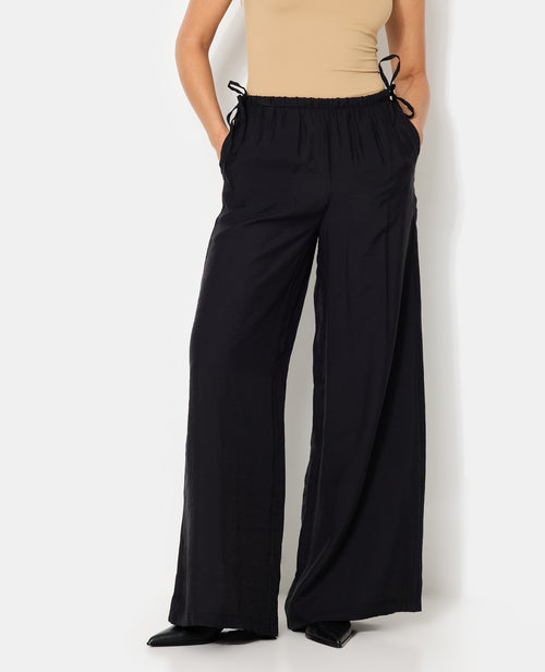 Pantalon palazzo en tissu effet peau de pêche - PIMKIE - 7