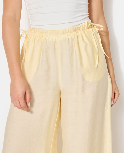 Pantalon palazzo en tissu effet peau de pêche - PIMKIE - 3