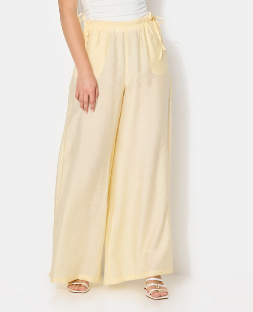 Pantalon palazzo en tissu effet peau de pêche - PIMKIE - 5