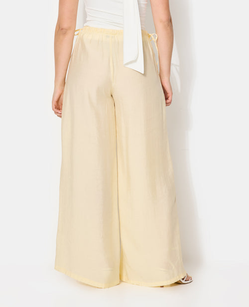 Pantalon palazzo en tissu effet peau de pêche - PIMKIE - 6