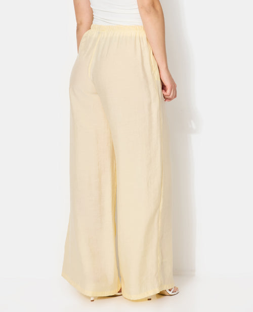 Pantalon palazzo en tissu effet peau de pêche - PIMKIE - 7