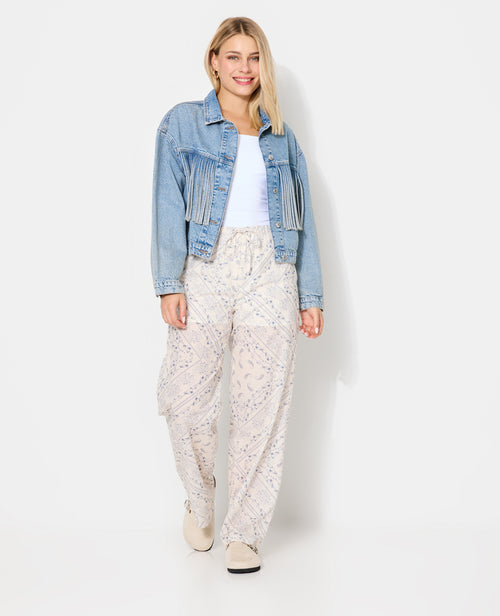 Pantalon large et droit motif fleurs et bandana - PIMKIE - 1