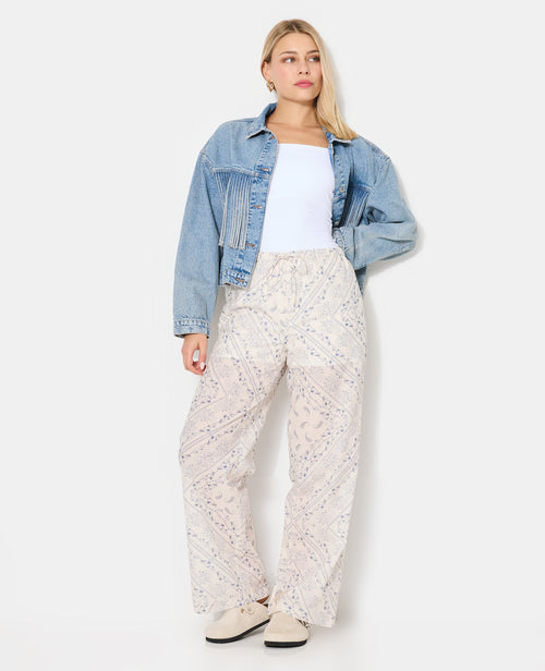 Pantalon large et droit motif fleurs et bandana - PIMKIE - 3