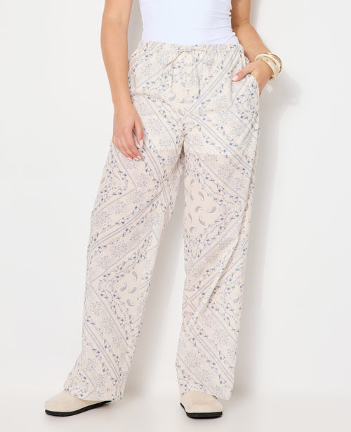 Pantalon large et droit motif fleurs et bandana - PIMKIE - 7