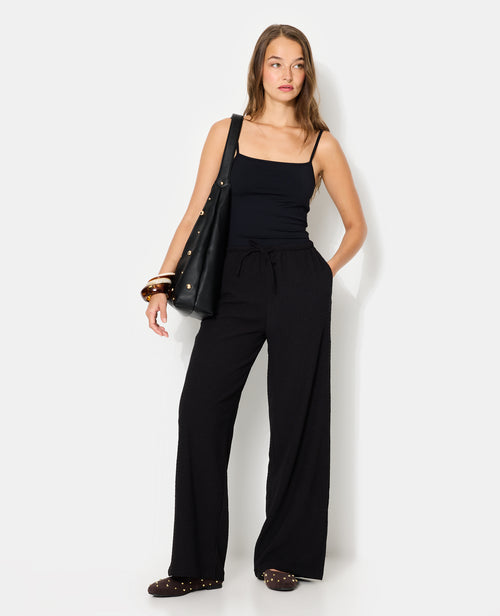 Pantalon large et droit en tissu reliefé - PIMKIE - 1