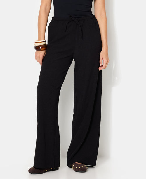 Pantalon large et droit en tissu reliefé - PIMKIE - 5