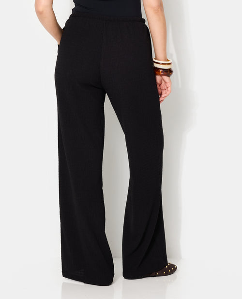 Pantalon large et droit en tissu reliefé - PIMKIE - 6