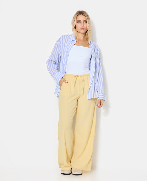 Pantalon large et droit en tissu reliefé - PIMKIE - 1