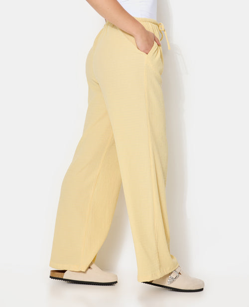 Pantalon large et droit en tissu reliefé - PIMKIE - 2