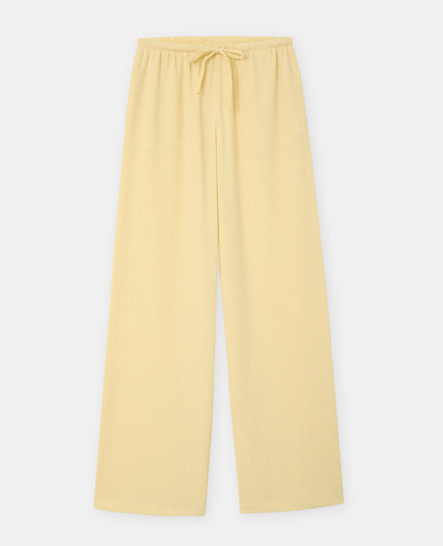 Pantalon large et droit en tissu reliefé - PIMKIE - 4