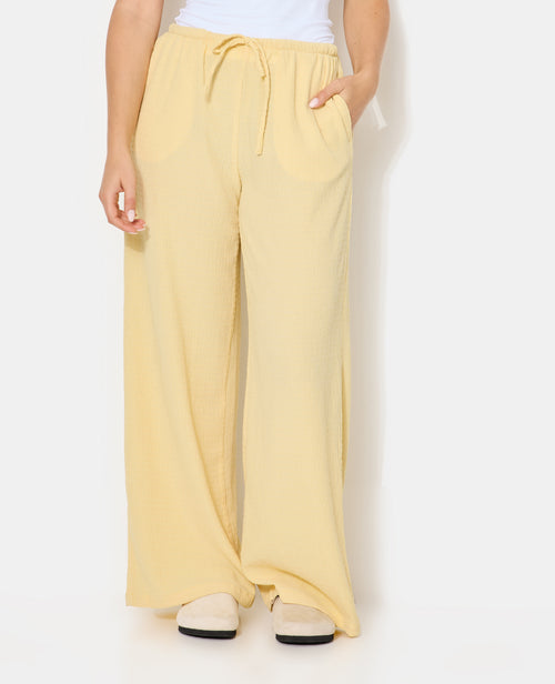 Pantalon large et droit en tissu reliefé - PIMKIE - 5