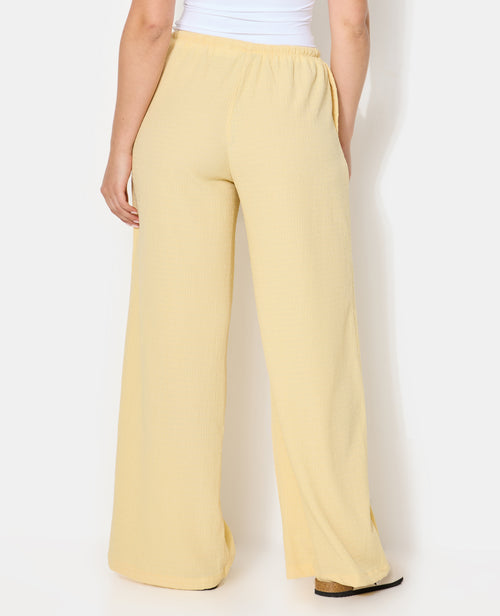 Pantalon large et droit en tissu reliefé - PIMKIE - 6