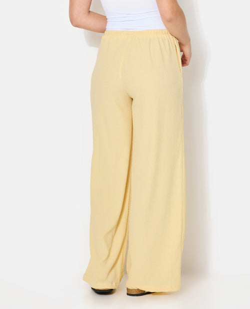 Pantalon large et droit en tissu reliefé - PIMKIE - 8