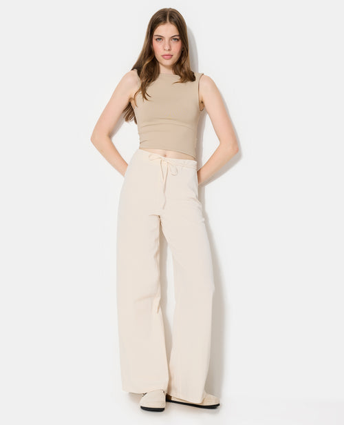 Pantalon droit taille haute avec lin - PIMKIE - 1