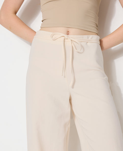 Pantalon droit taille haute avec lin - PIMKIE - 3