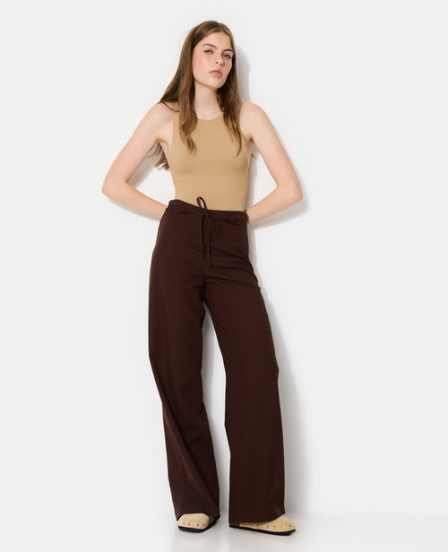 Pantalon droit taille haute avec lin - PIMKIE - 1