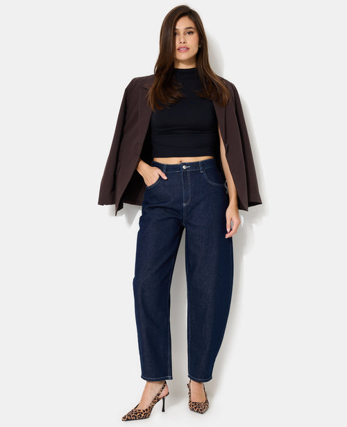 Jean barrel taille haute - PIMKIE - 1