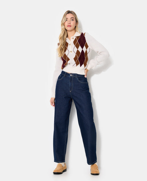 Jean barrel taille haute - PIMKIE - 1