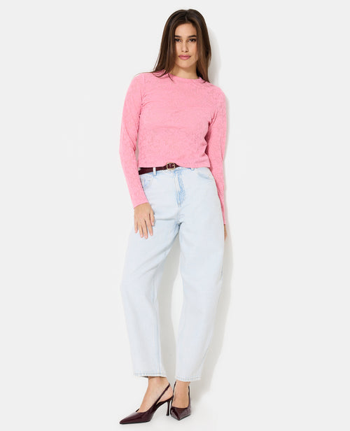 Jean barrel taille haute - PIMKIE - 1