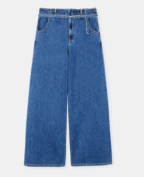 Jean wide avec ceinture fine - PIMKIE - 4