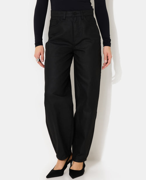 Jean barrel enduit taille haute - PIMKIE - 5