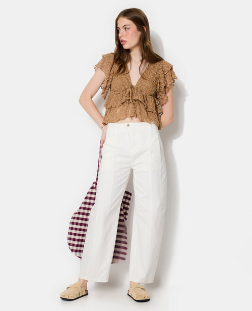 Jean barrel avec jeux de couture et bouton décalé - PIMKIE - 1